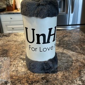 New in bag - Unhide Charcoal Faux Fur Small Blanket